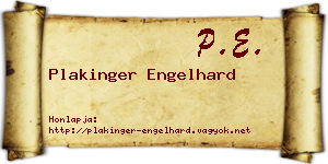 Plakinger Engelhard névjegykártya